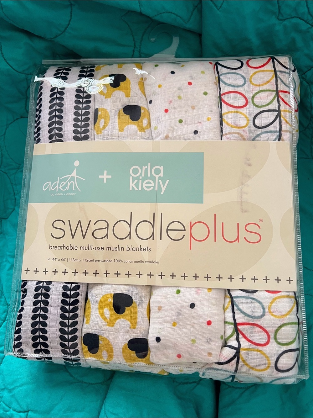 aden + anais + Orla Kiely SwaddlePlus Muslin Blankets/Elephant • Leaf • Dot 2014